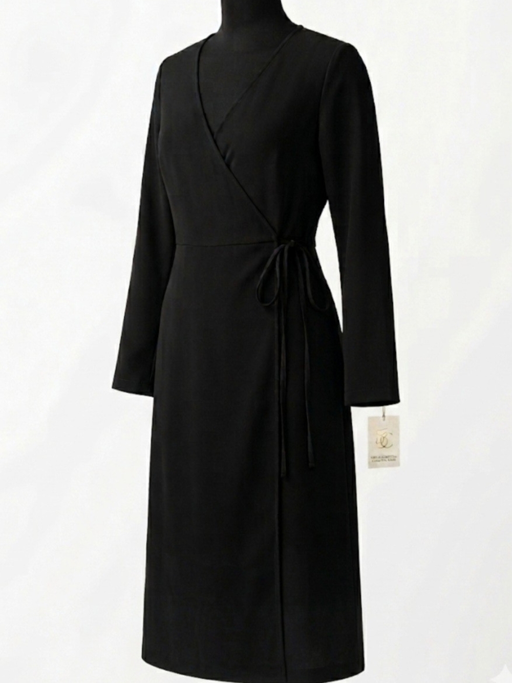 H&M Black Long Sleeve Wrap Dress
